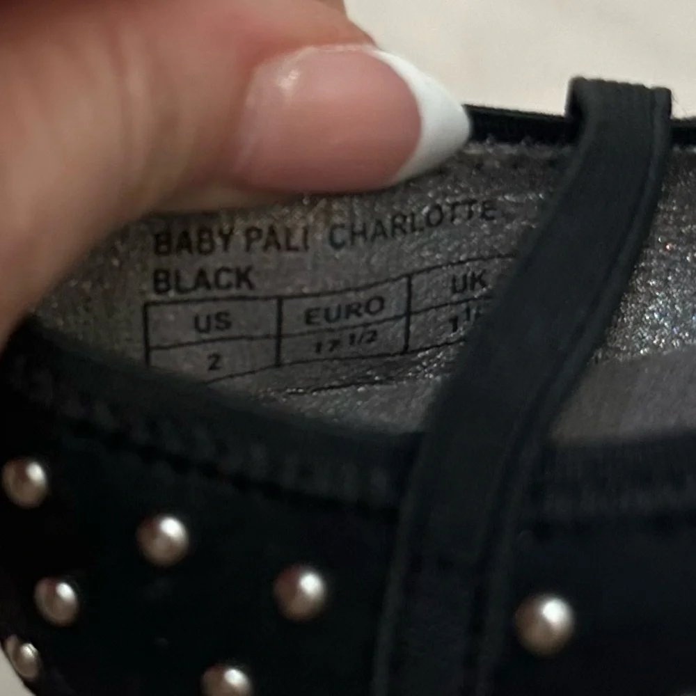 Stuart Weitzman Baby Studded Ballet Flats Mary Jane Designer Shoes Black